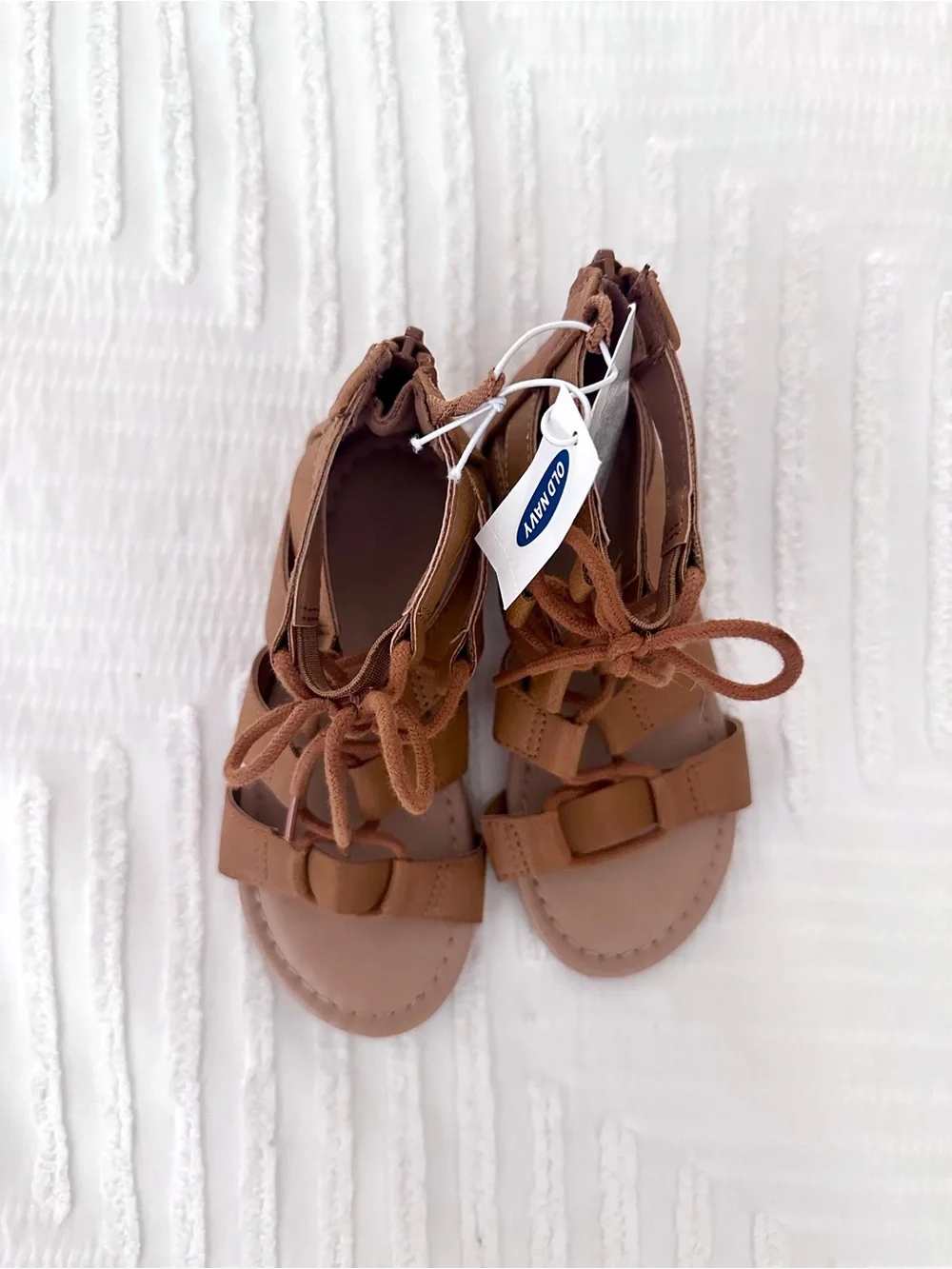 Old Navy Girls Brown Lace-Up Gladiator Sandals Size 9c NWT
